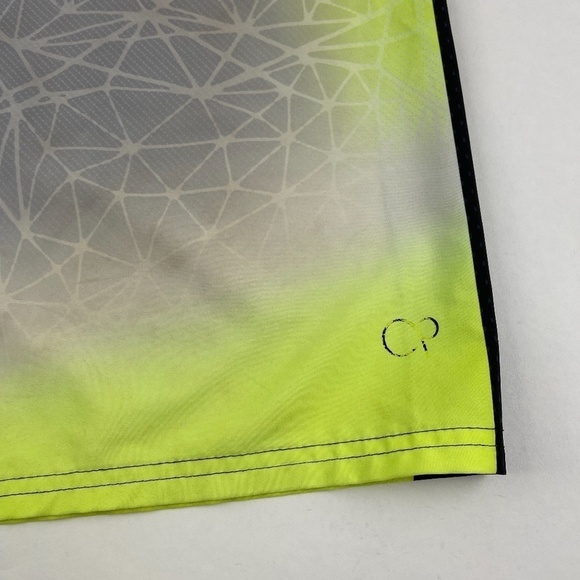 OP 4 Way Stretch Swim Trunks Mens 32 Gray Yellow - Picture 5 of 10